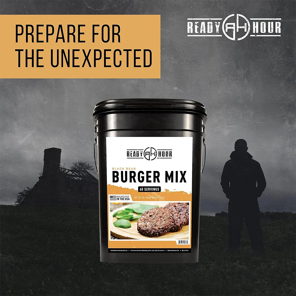 Black Bean Burger Mix Bucket (10 pouches, 60 servings) - Image 5