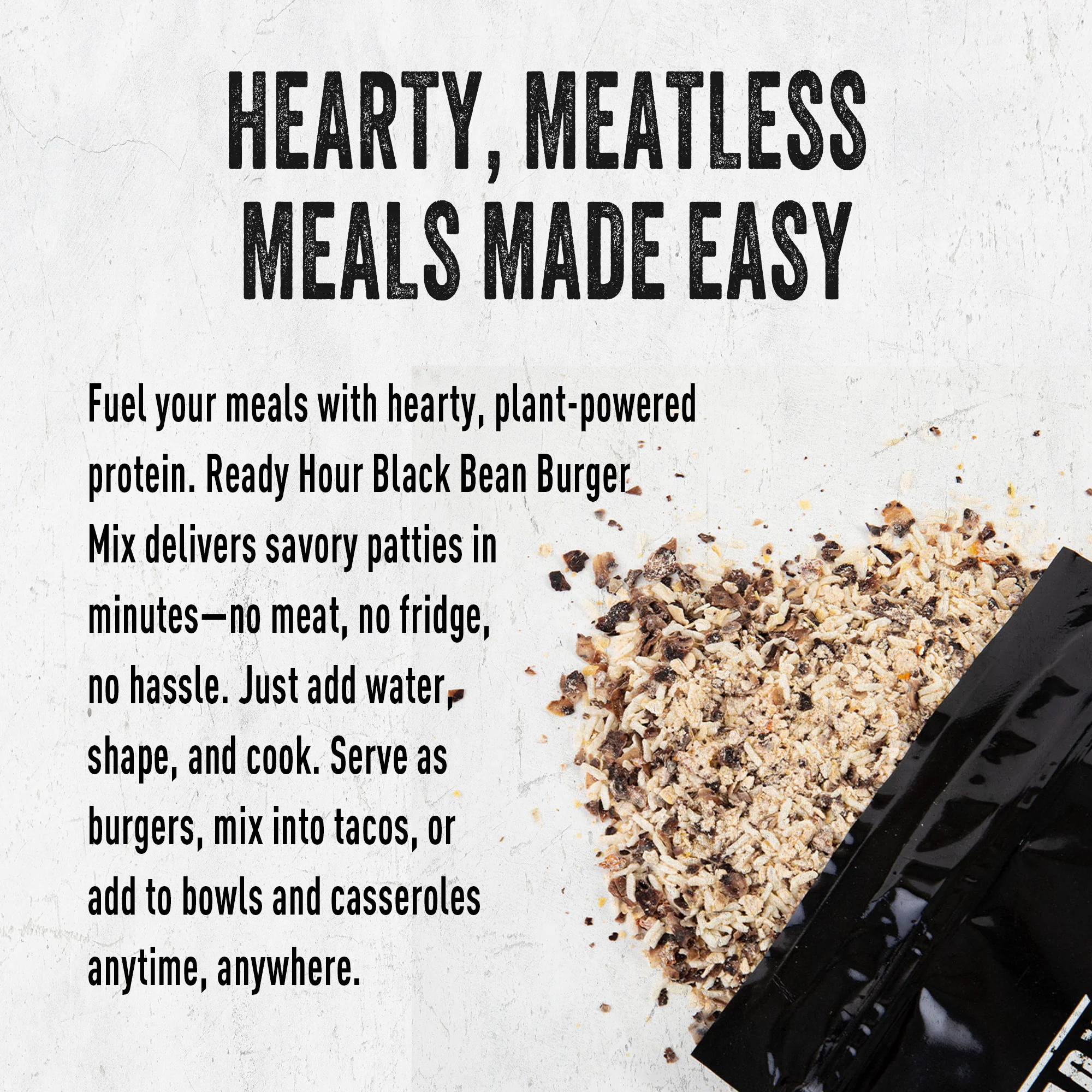 Black Bean Burger Mix (6 pouches, 36 servings) - Image 4