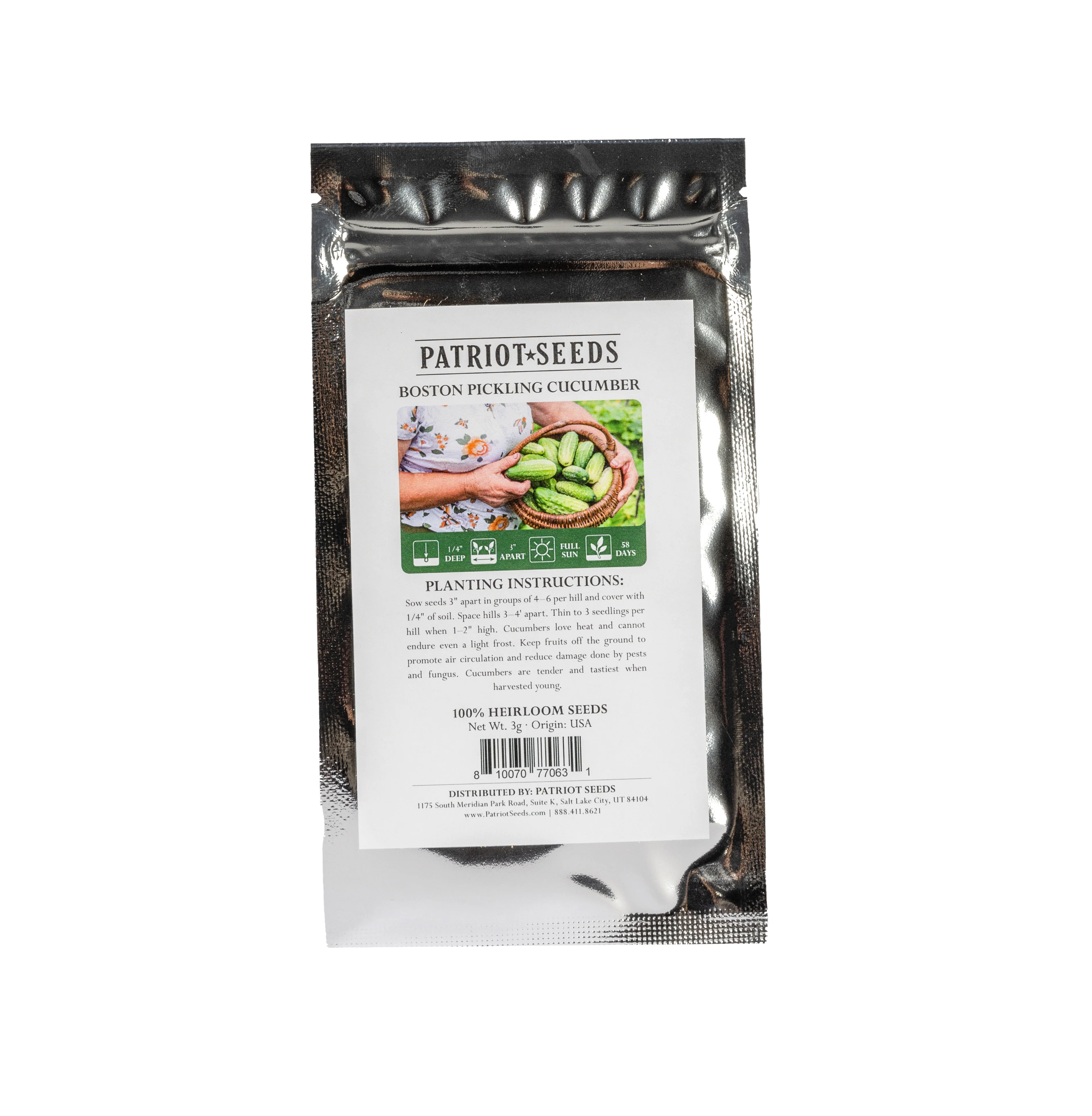 Heirloom Boston Pickling Cucumber Seeds (3g) by Patriot Seeds - Image 2