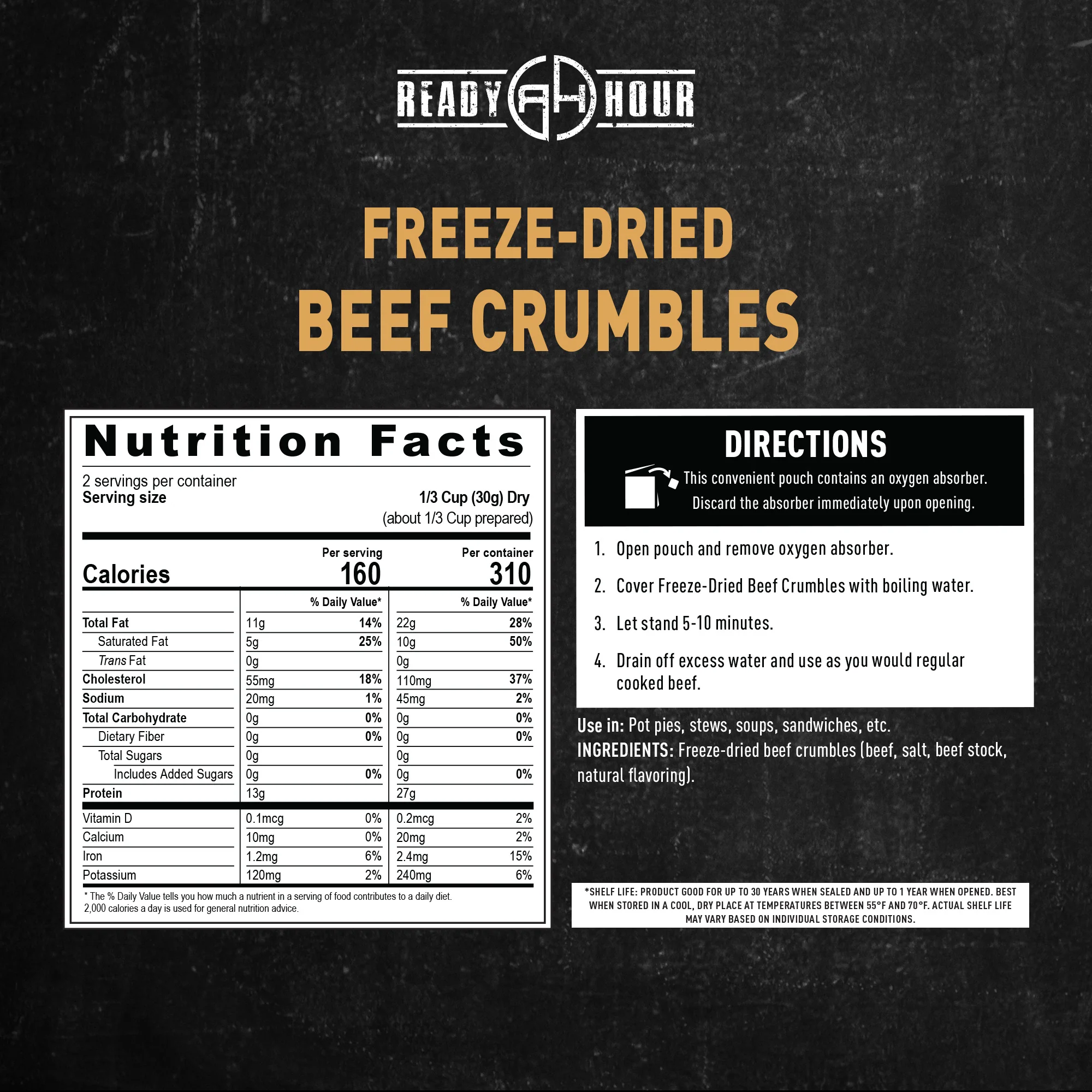 Freeze-Dried Beef Crumbles (6 pouches, 12 servings) - Image 5