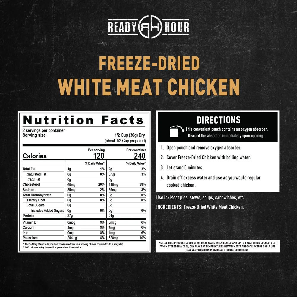 Freeze-Dried White Meat Chicken (6 pouches, 12 servings) - Image 5