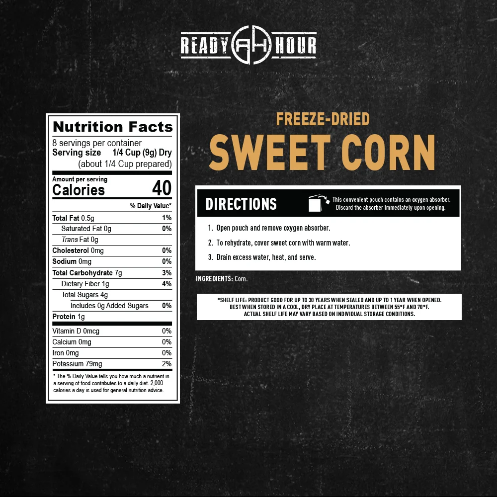 Freeze-Dried Corn (6 pouches, 48 servings) - Image 5