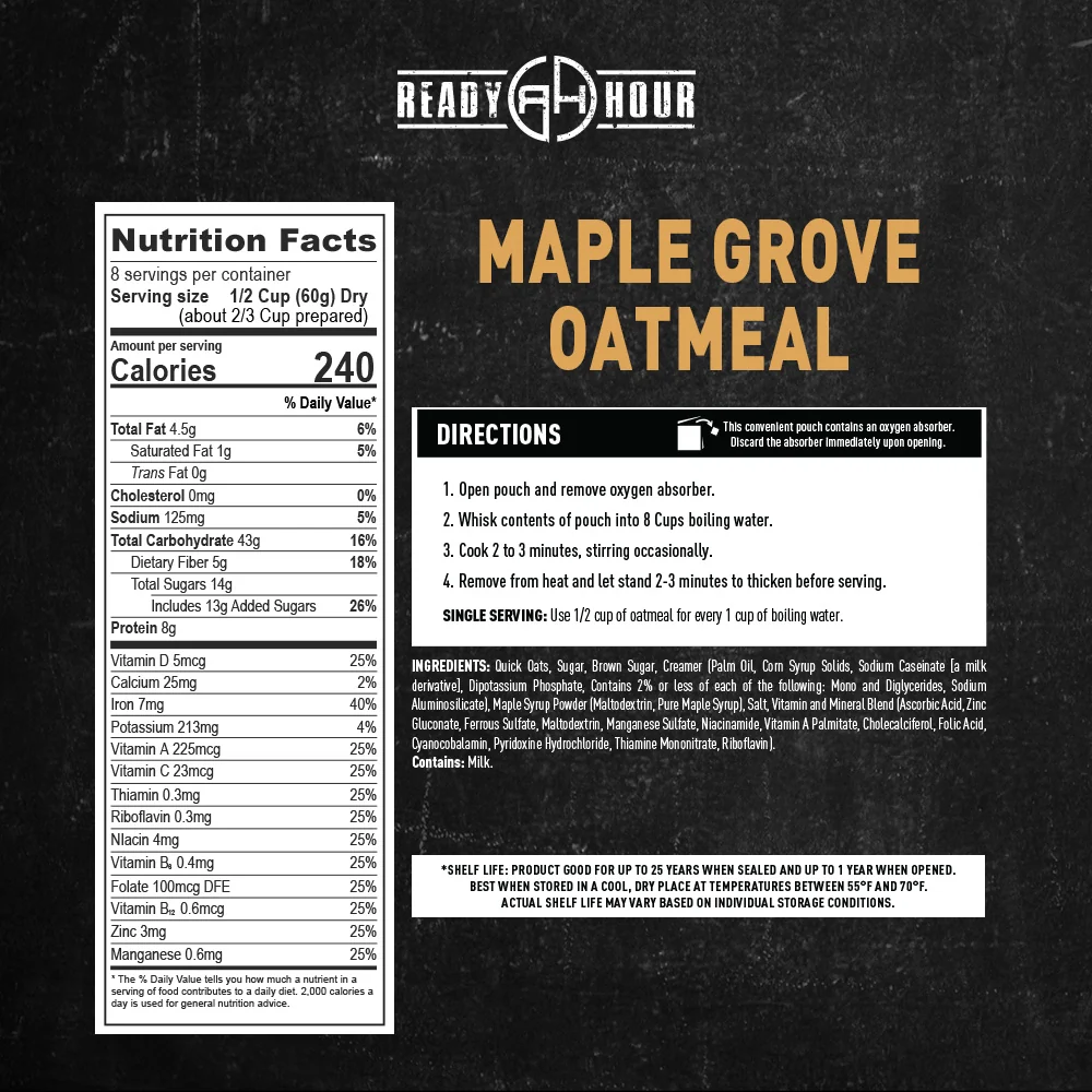 Maple Grove Oatmeal (6 pouches, 48 servings) - Image 7