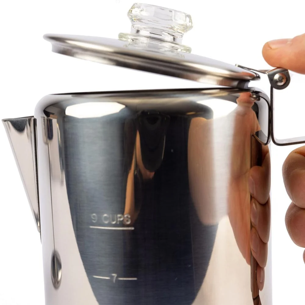 9 Cup Stainless Steel Percolator Coffee Pot by Ready Hour - Image 3